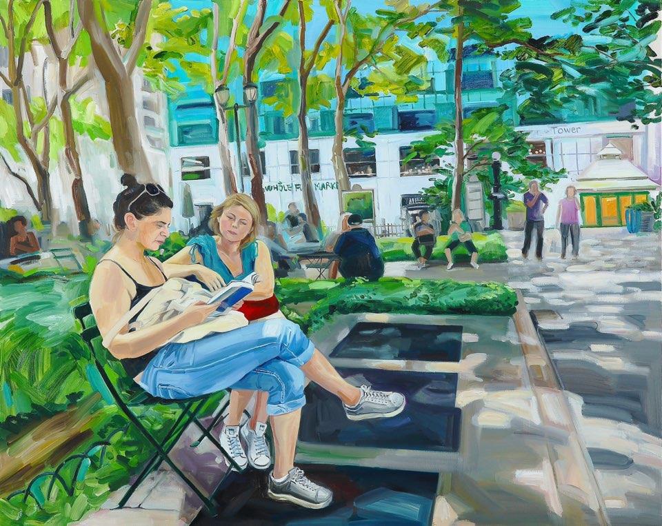 Rest in Bryant Park, oil on canvas, 72.7x90.9cm, 2022.jpg