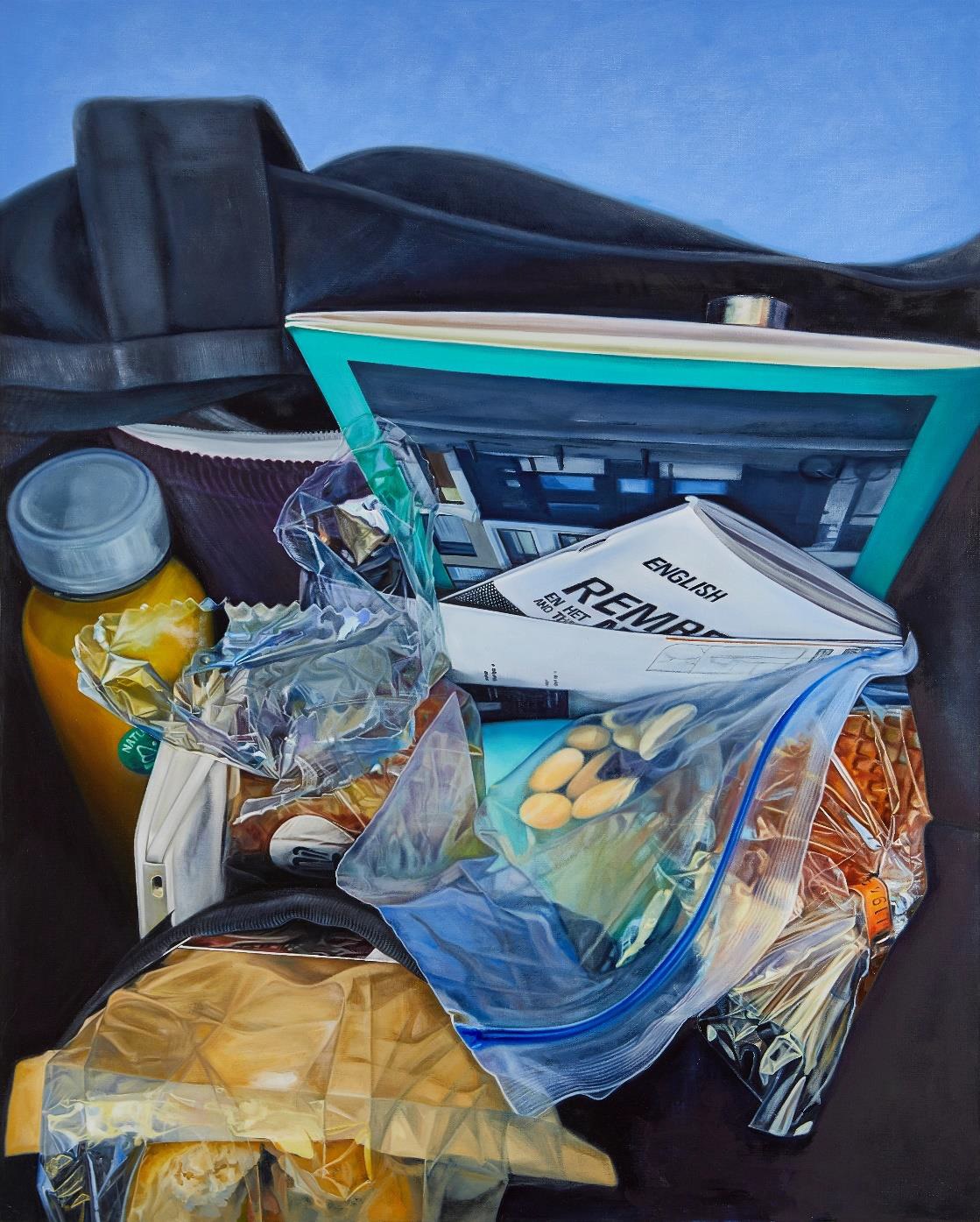 In The Hague snacks and unseen pamphlets, oil on canvas, 162.2x130.3cm, 2020.jpg