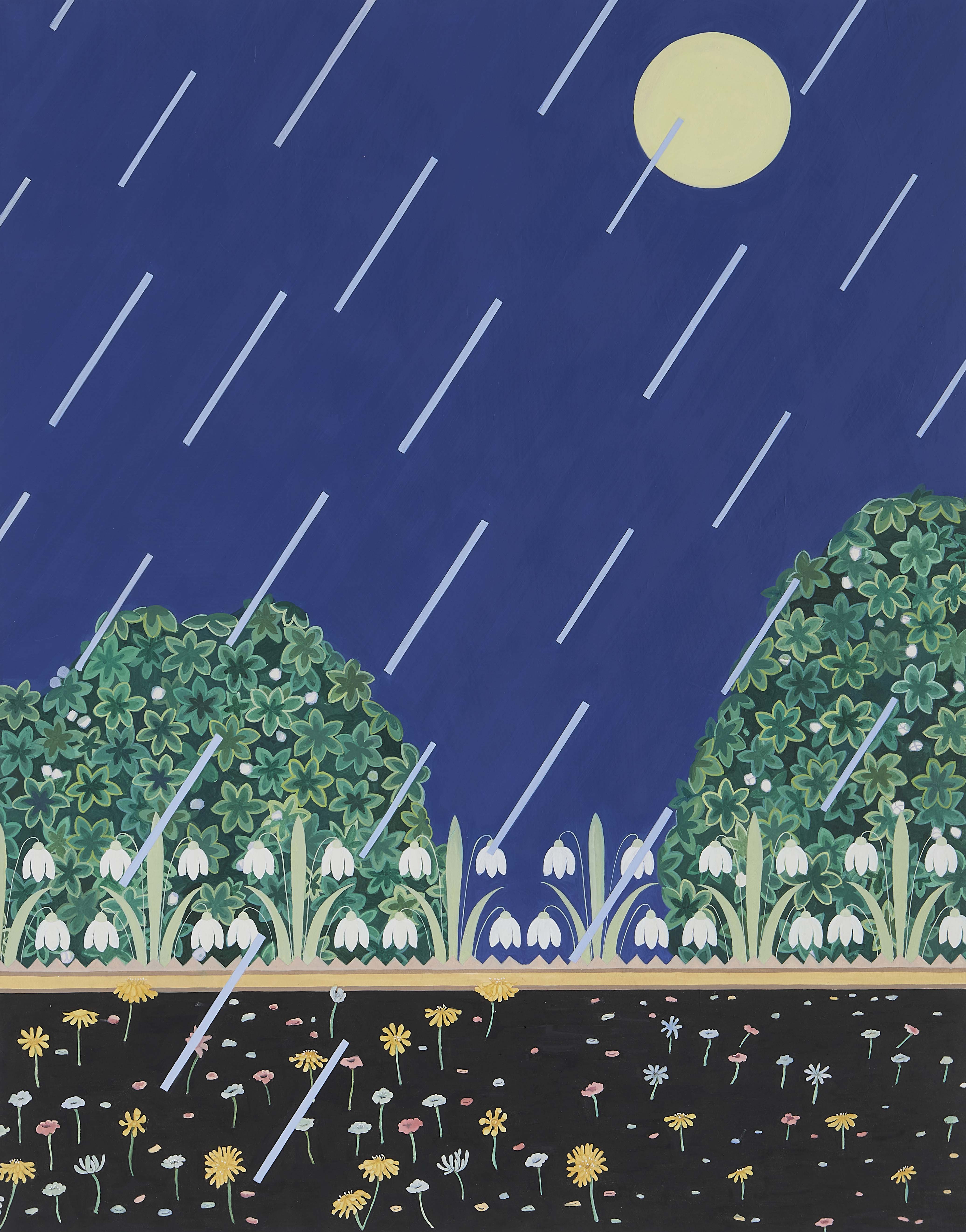 A rainy summer night, 117x91.2cm, 장지에 채색,2022, 360만.jpg