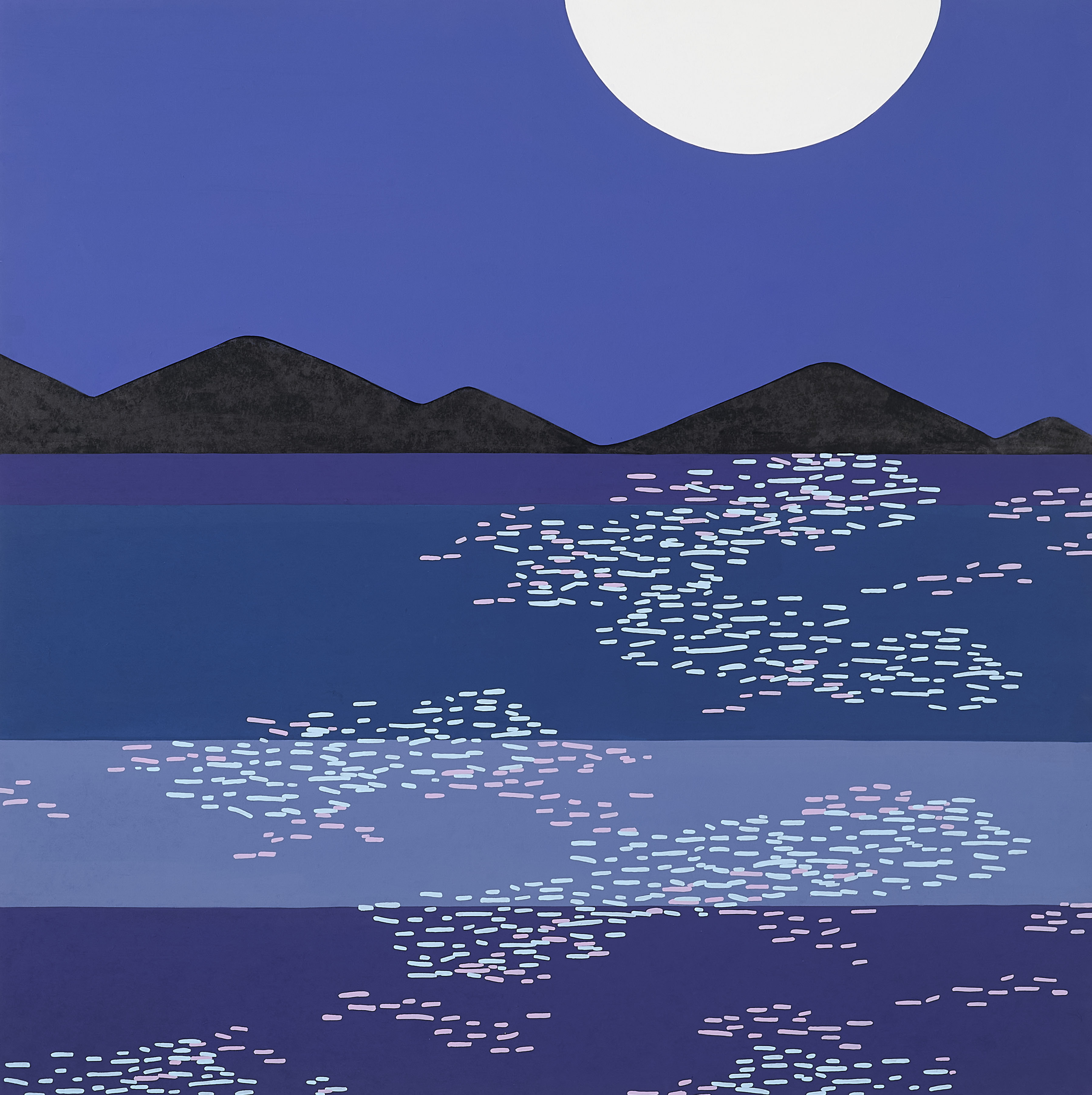 달과 바다, 장지에 채색, 110x110cm, 2024, 400만.jpg