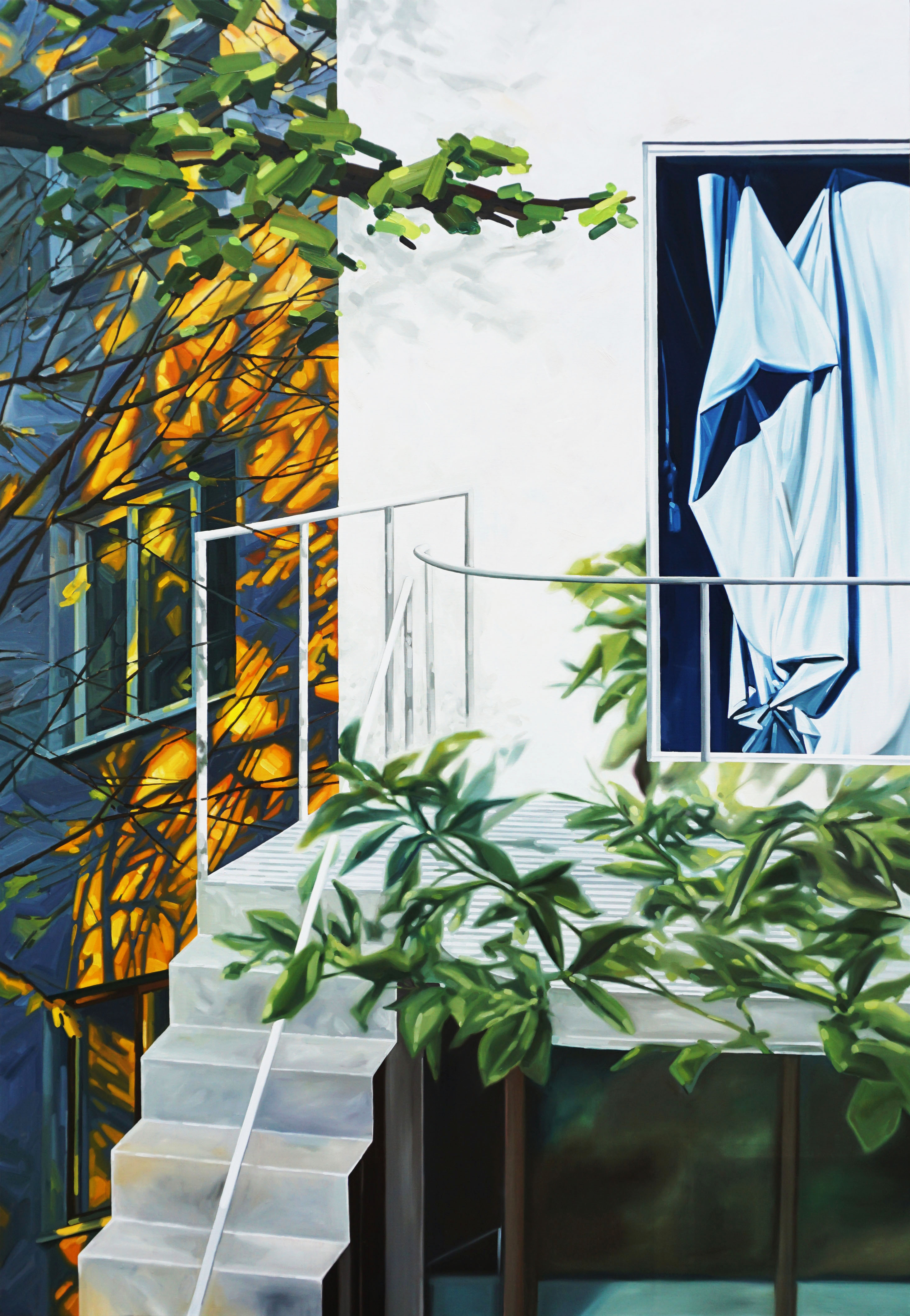 햇빛 아래 머문 밤_ Oil on canvas_ 162.2x112.1_ 2025.JPG