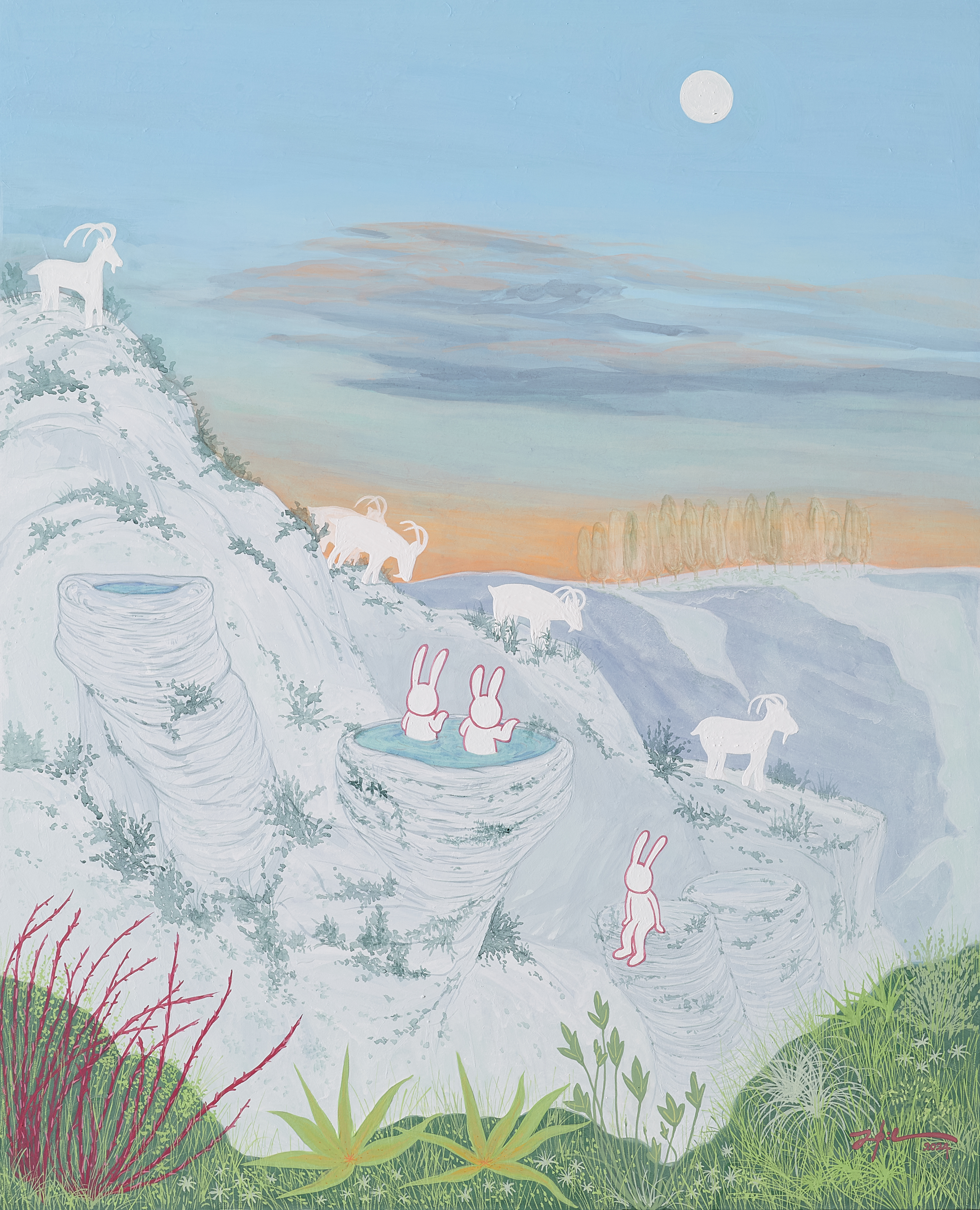 Canyon, 65.1x53cm, 장지에 호분과 분채, 2024 150만원.jpg
