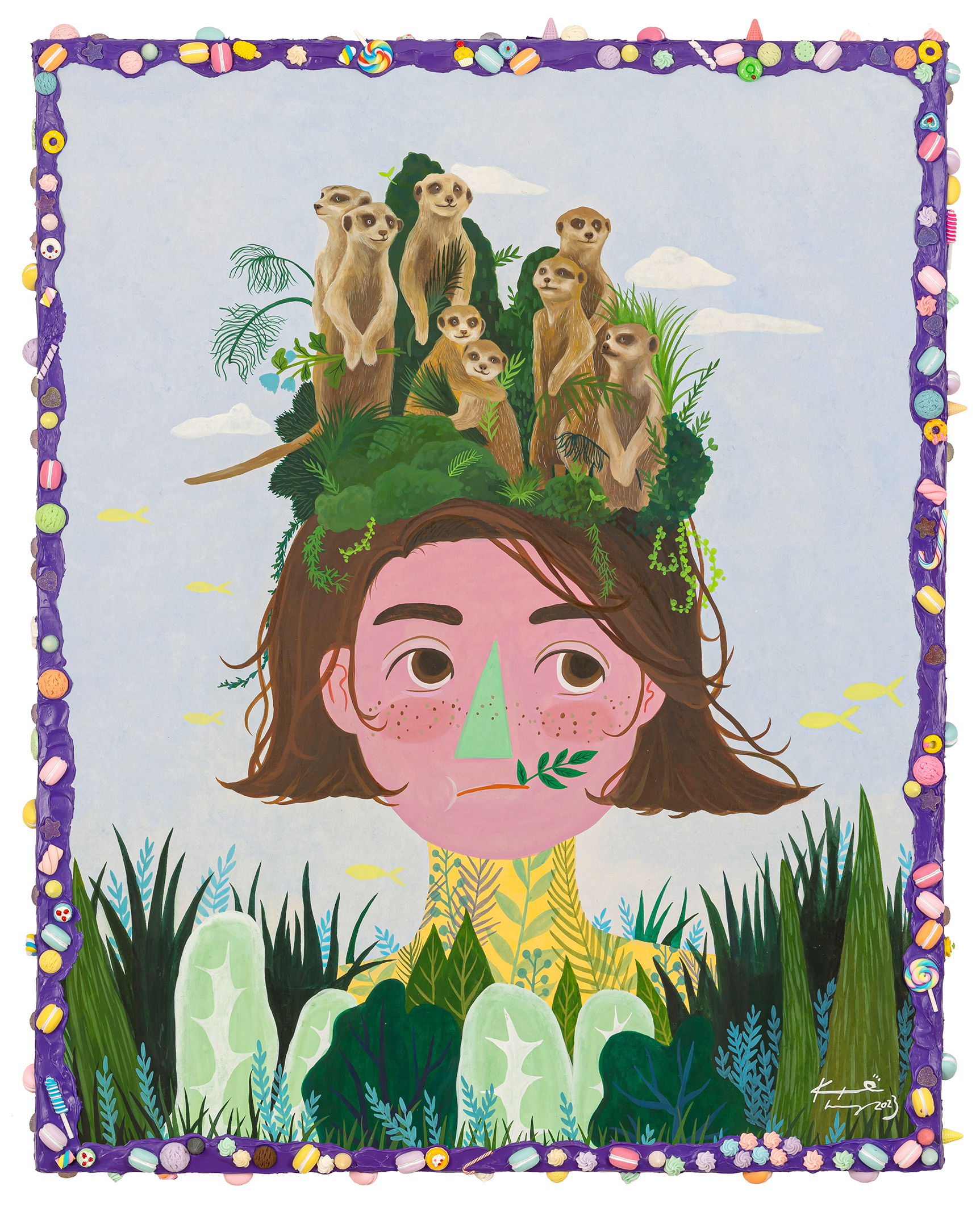 두통, 장지에 채색, mixed media 72.7x90.9cm, 2023.jpg