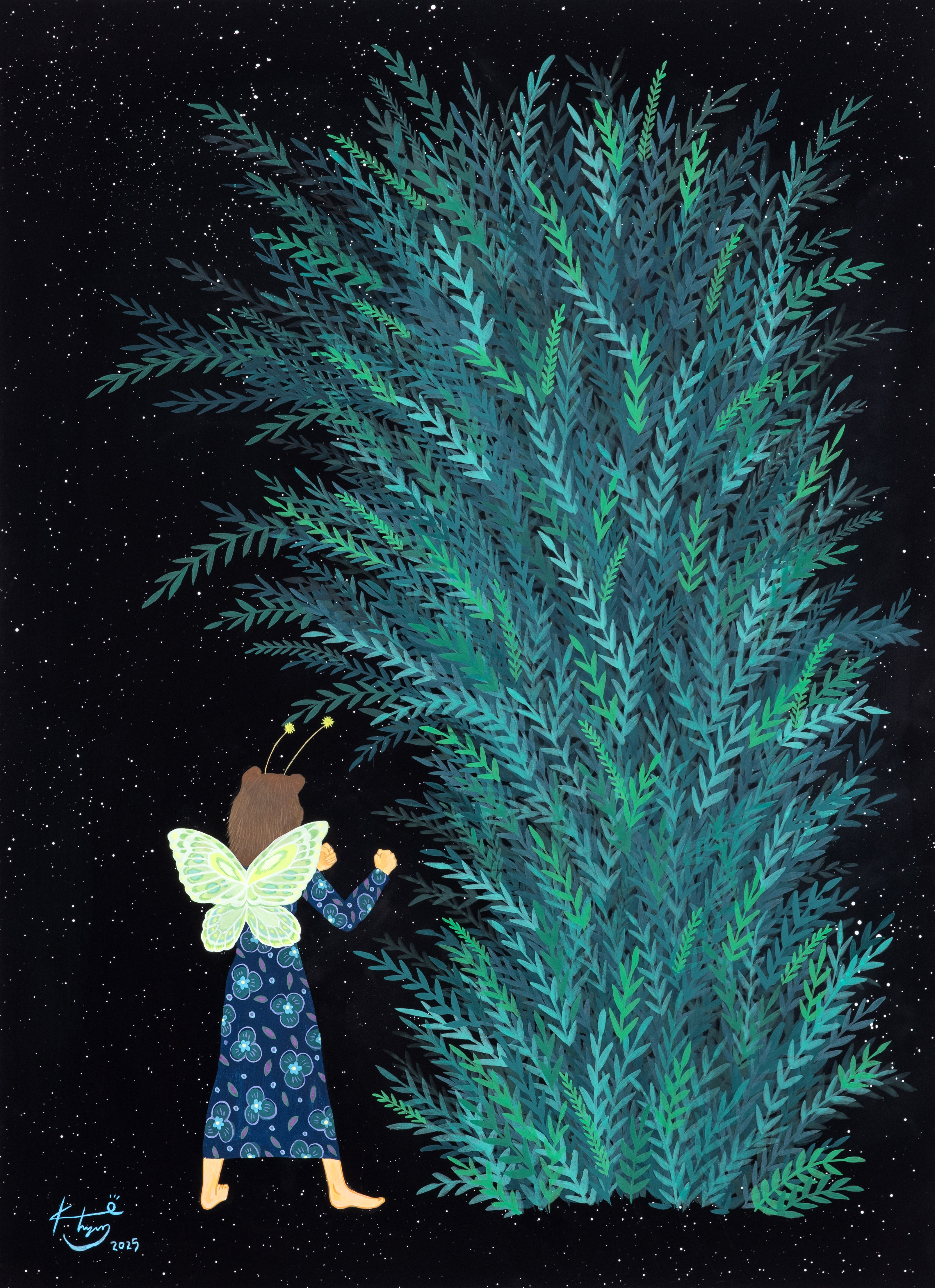 두주먹 불끈, 장지에 채색, 53x72.7cm, 2025.jpg
