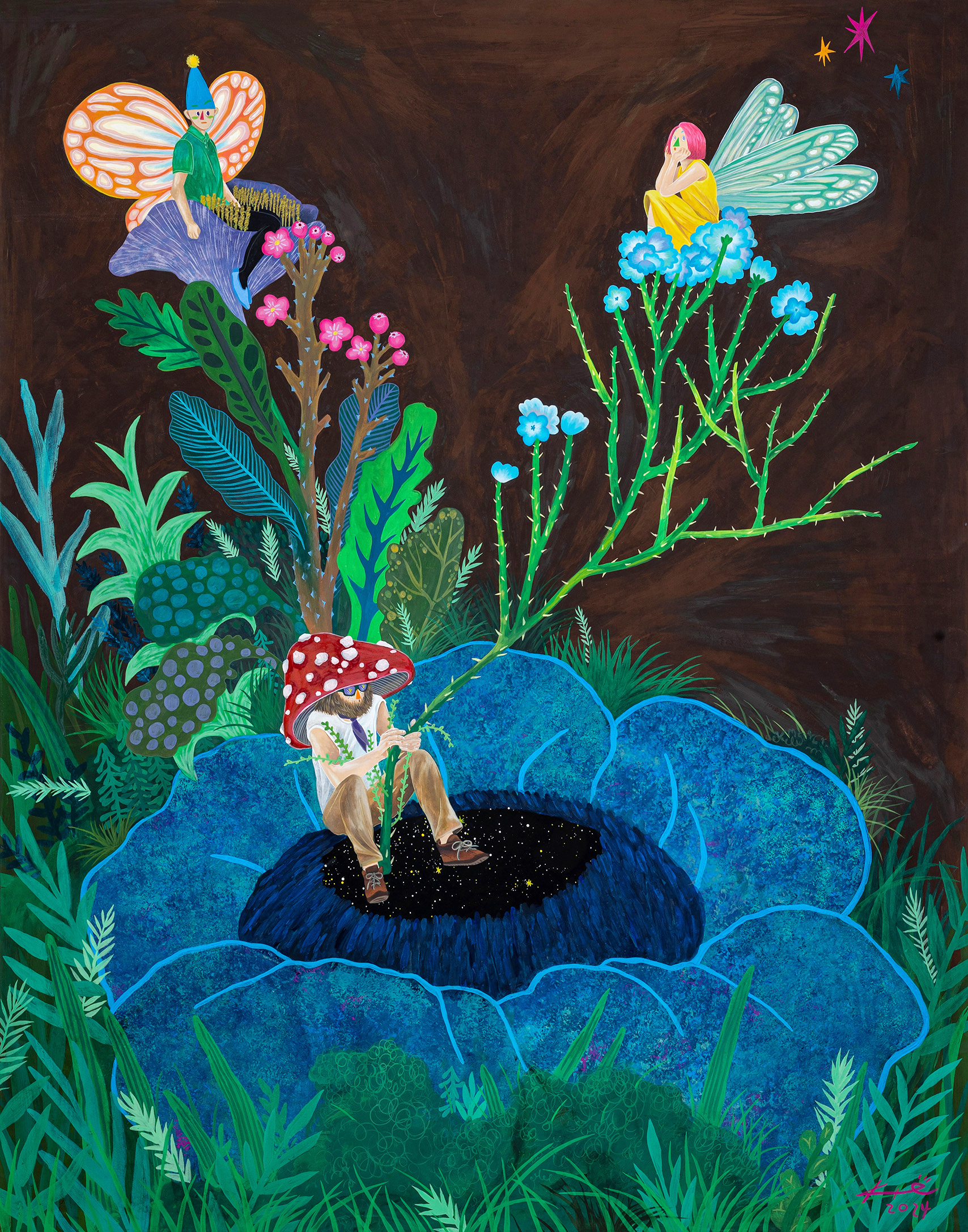 꽃방석, 장지에 채색, 91x116.8cm, 2024.jpg