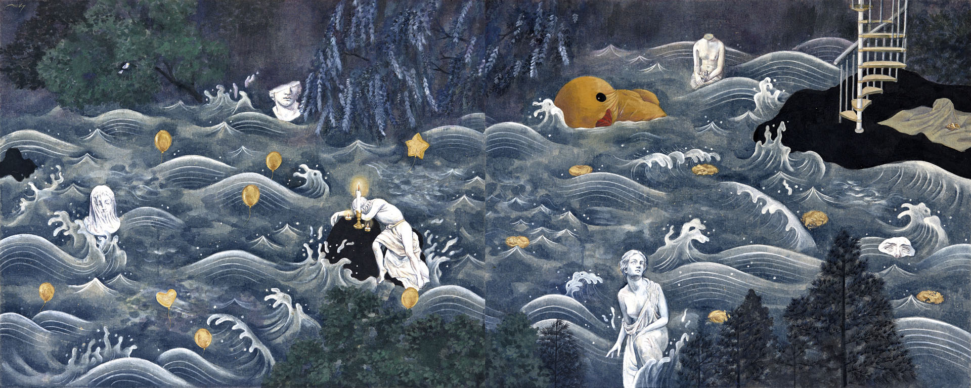 1. 무한한 안정, 72.7×170cm, 린넨에 석채, 2021.jpg