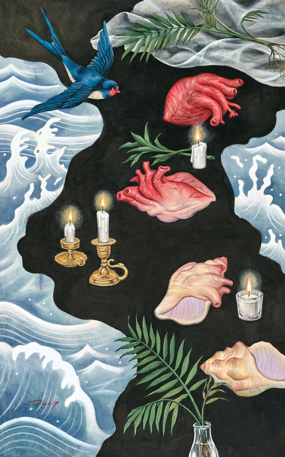 5. 그때는 옳고, 지금은 틀리다, 116.8×72.7cm, 린넨에 석채, 2023.jpg