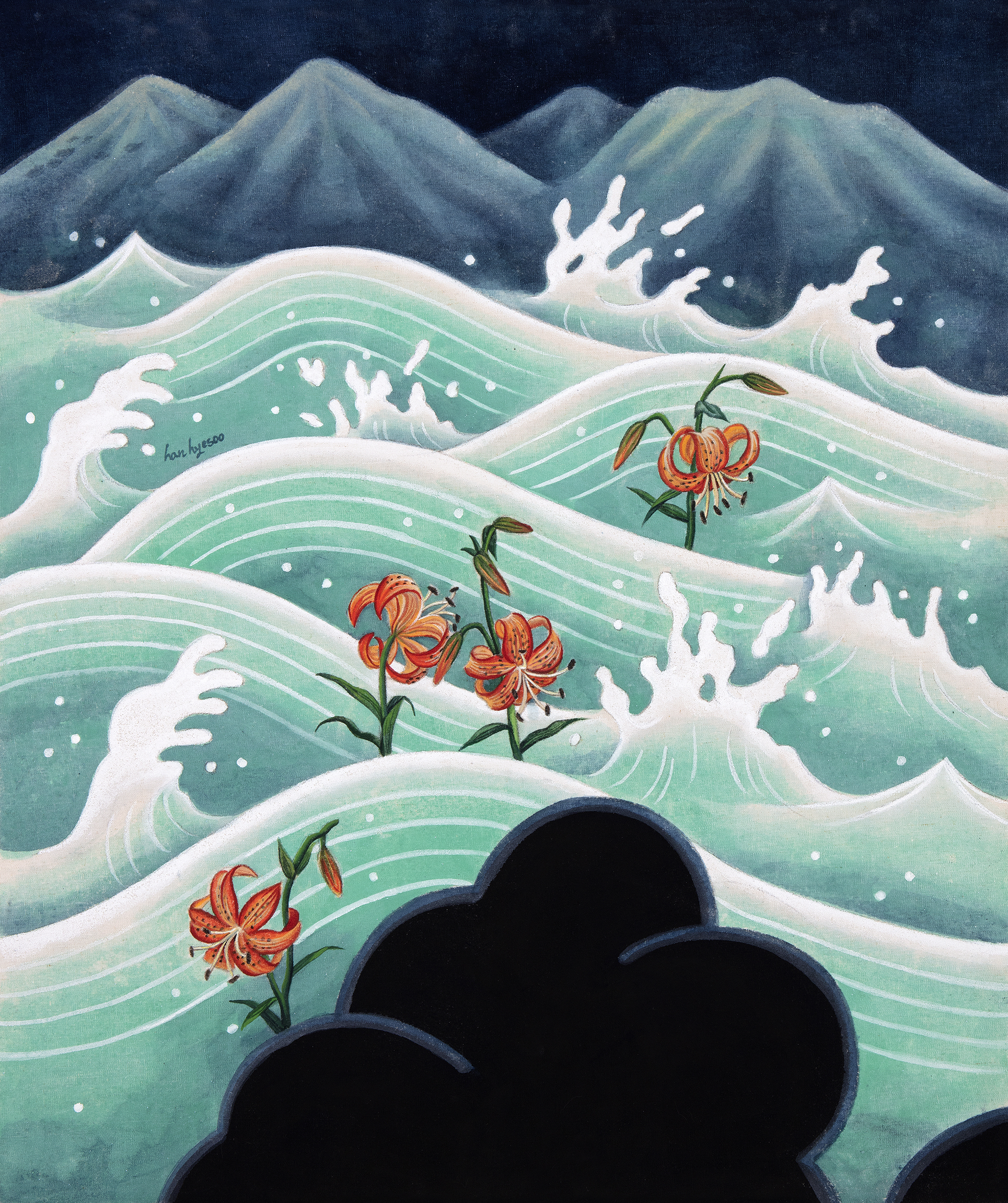 9. 물길의 변주, 72.7×60.6cm, 린넨에 석채, 2023.jpg