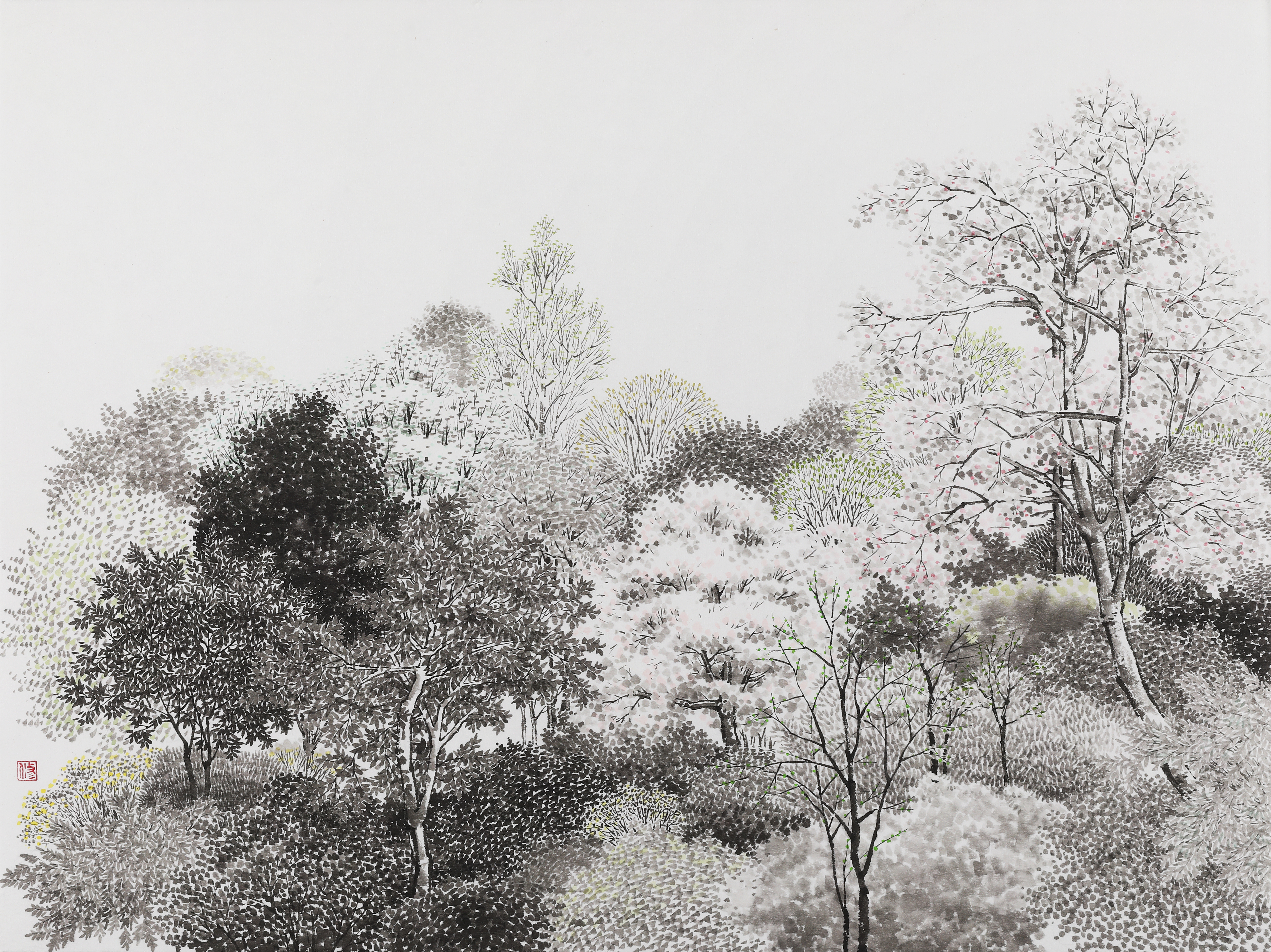 봄의 소리, 한지위에 수묵, 60.5x45.5cm, 2023 180만원.jpg