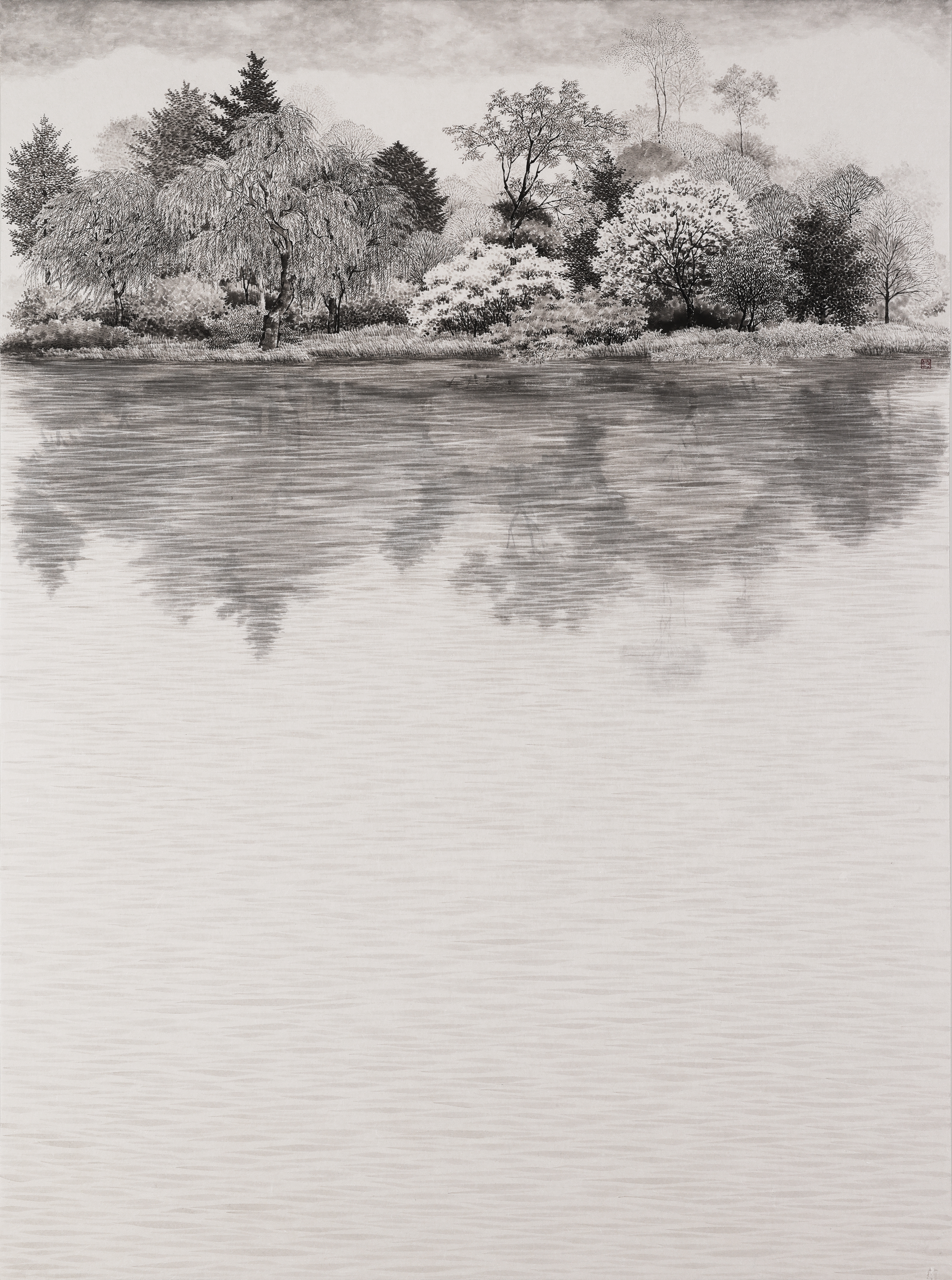내 마음에 비친 내모습, 한지위에 수묵, 93x129cm, 2024 720만원.jpg