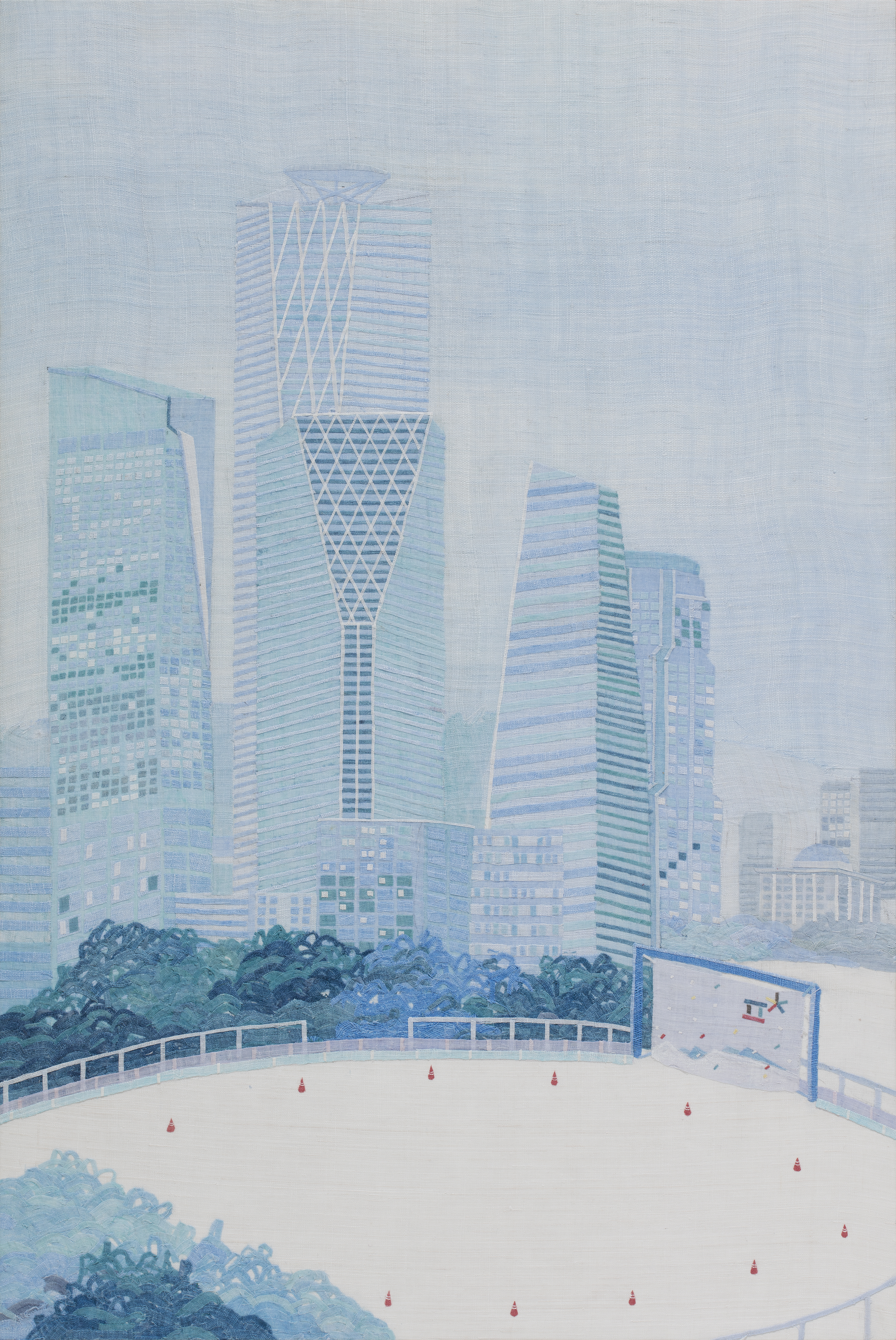겨울유희 Ⅰ-둘이면서 하나인 마음, 모시에 염색, 콜라주, 91cmx65cm, 2018,250만원.jpg